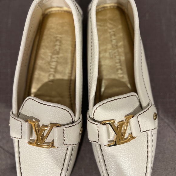 NWOT Louis Vuitton Women's Monte Carlo White Leather Loafers- Size 36.5 - Picture 3 of 5